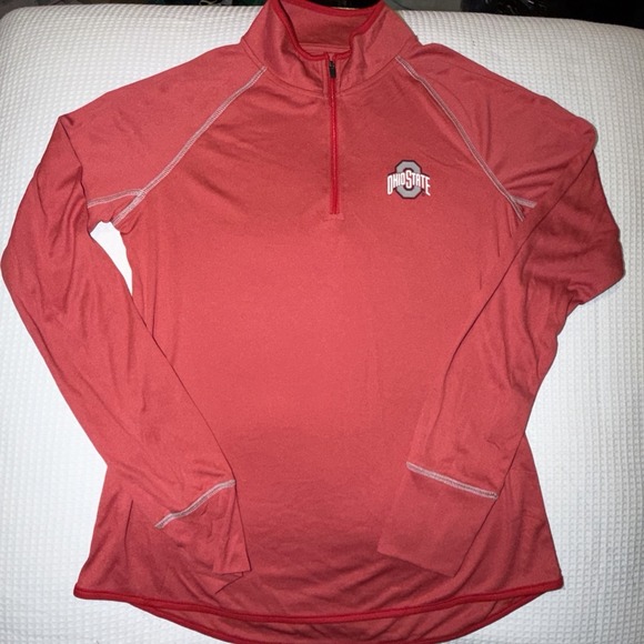Colosseum Athletics Tops - Colosseum Women Long Sleeve Shirt QTR Zip Red Ohio State Size Medium